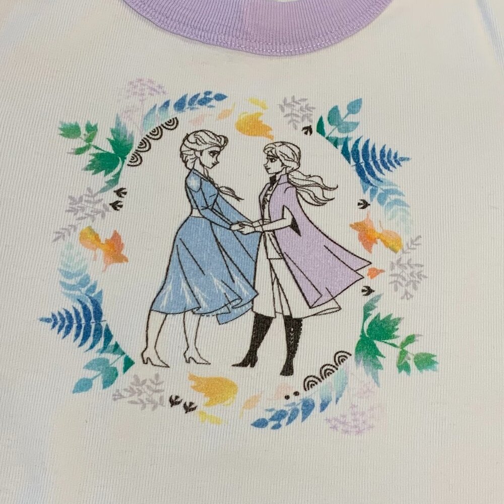 Hanna Andersson Frozen Short Sleeve Pajama Set – Elsa & Anna – Size 4 - Picture 2 of 4